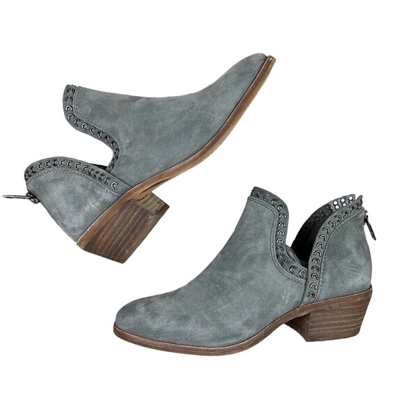 Vince Camuto Prafinta Ankle Boots  Women's 5.5  Gray Suede  Western  Back Zipper - Picture 1 of 12